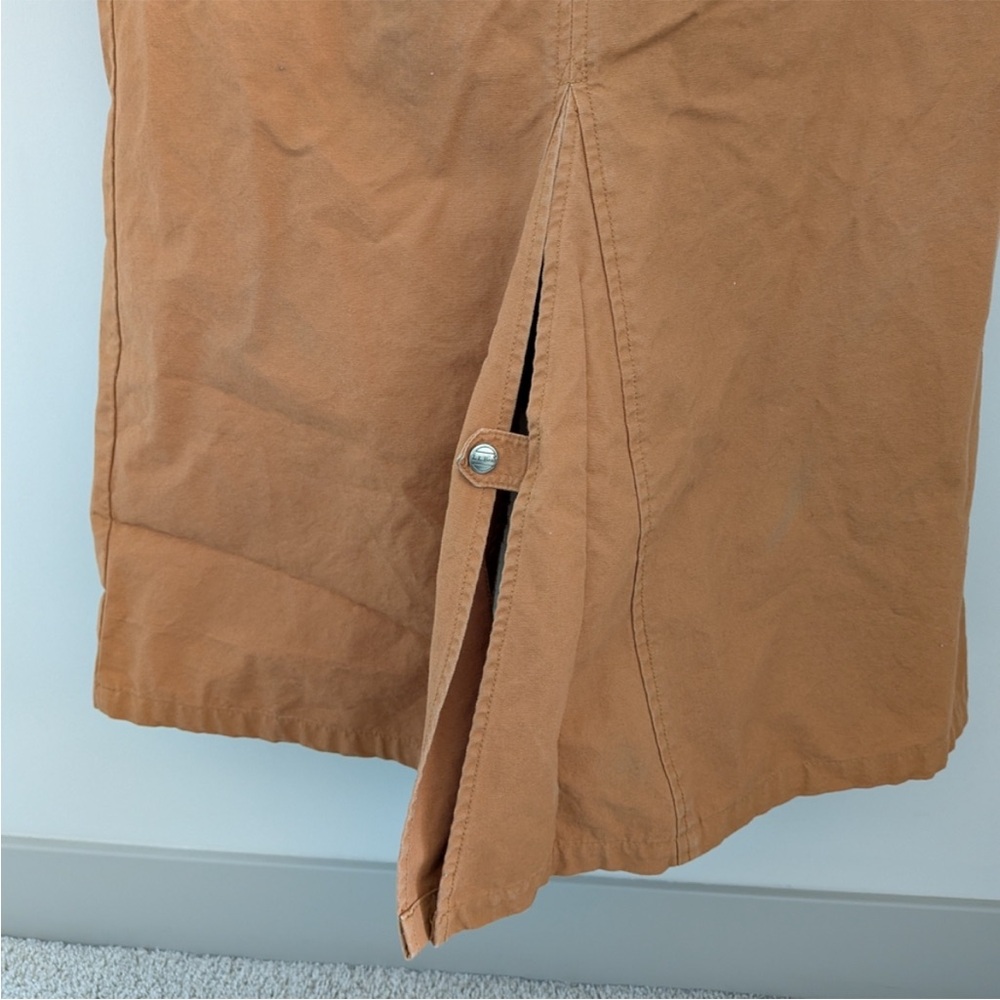 Vintage 90s flannel lined LLbean pumpkin orange barn coat chore jacket rare - Picture 2 of 8
